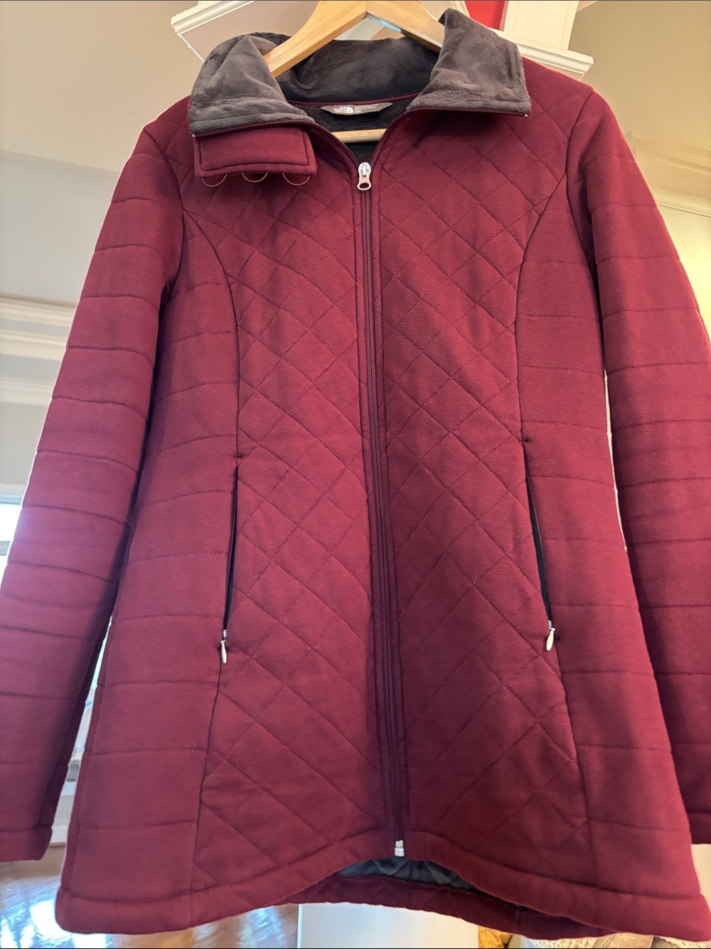 The North Face Women's Quilted Maroon Puffer Jacket
